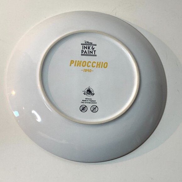 Disney Pinocchio Ink and Paint Dessert Plate Fine Ceramic Decor New Not Used - Picture 2 of 2